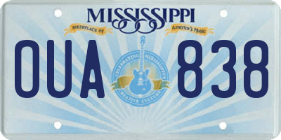 MS license plate OUA838