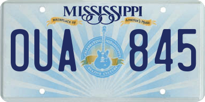 MS license plate OUA845