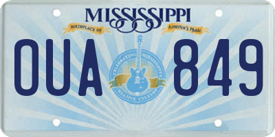 MS license plate OUA849