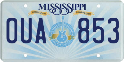 MS license plate OUA853