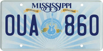 MS license plate OUA860
