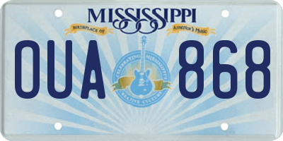 MS license plate OUA868