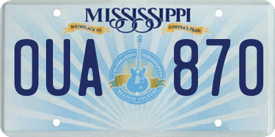 MS license plate OUA870