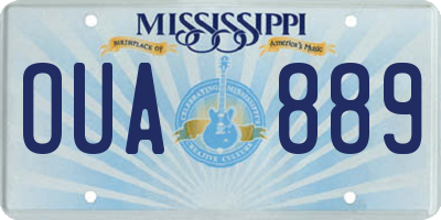 MS license plate OUA889