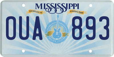 MS license plate OUA893