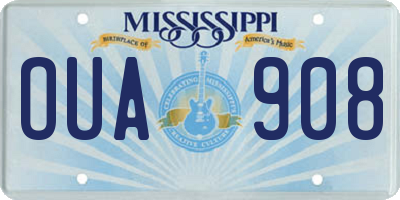MS license plate OUA908