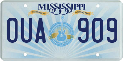 MS license plate OUA909