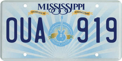 MS license plate OUA919