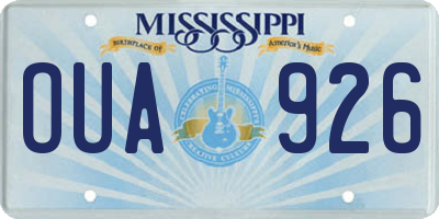 MS license plate OUA926