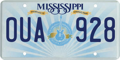 MS license plate OUA928