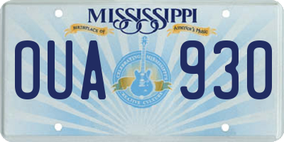 MS license plate OUA930