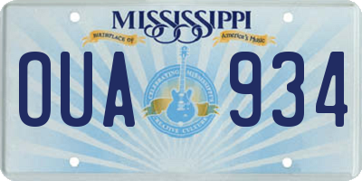 MS license plate OUA934