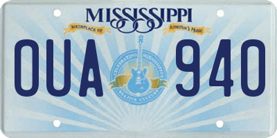 MS license plate OUA940