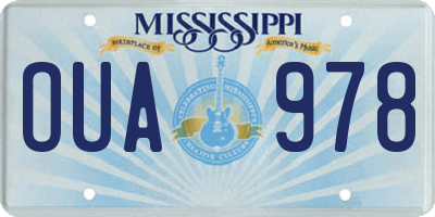 MS license plate OUA978