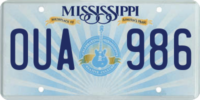 MS license plate OUA986