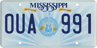 MS license plate OUA991