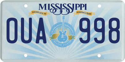 MS license plate OUA998