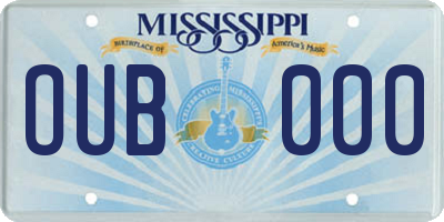 MS license plate OUB000