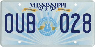 MS license plate OUB028