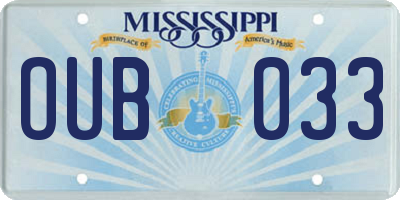 MS license plate OUB033
