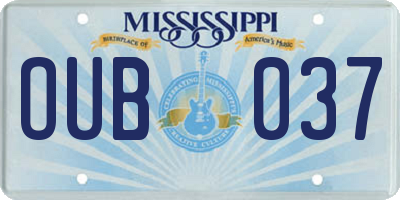 MS license plate OUB037