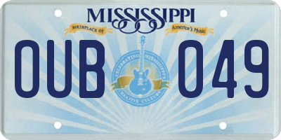 MS license plate OUB049