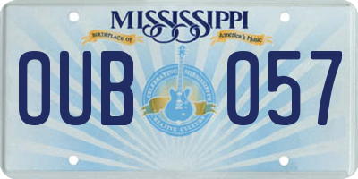 MS license plate OUB057