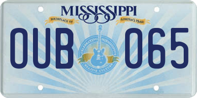 MS license plate OUB065