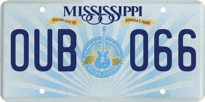 MS license plate OUB066