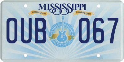 MS license plate OUB067