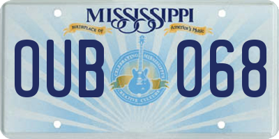 MS license plate OUB068