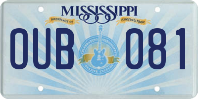 MS license plate OUB081