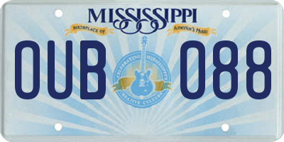 MS license plate OUB088