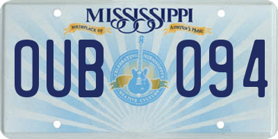 MS license plate OUB094
