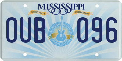 MS license plate OUB096
