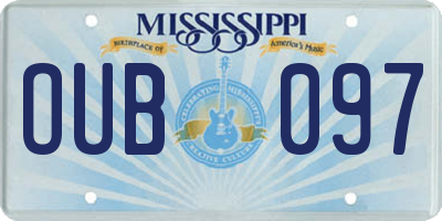 MS license plate OUB097
