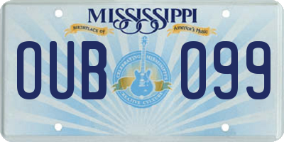 MS license plate OUB099