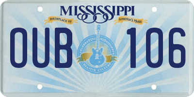 MS license plate OUB106