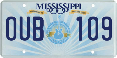 MS license plate OUB109