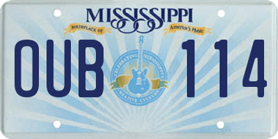 MS license plate OUB114