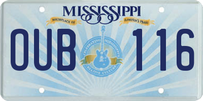 MS license plate OUB116