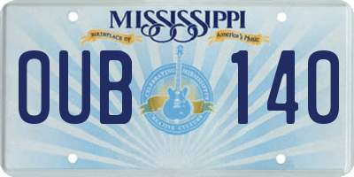 MS license plate OUB140