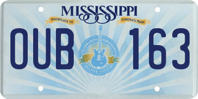 MS license plate OUB163
