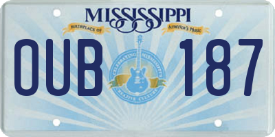 MS license plate OUB187