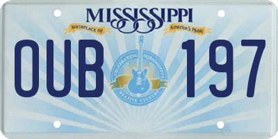 MS license plate OUB197