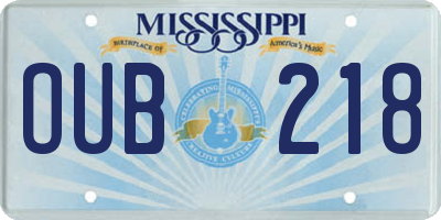 MS license plate OUB218