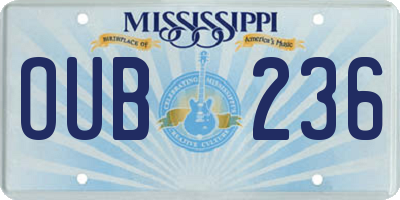 MS license plate OUB236