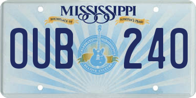 MS license plate OUB240