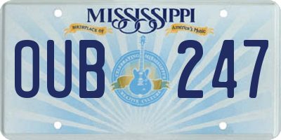 MS license plate OUB247