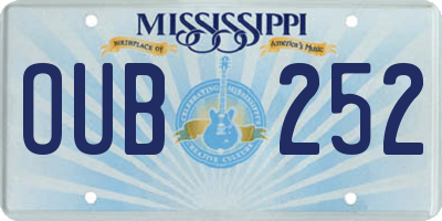 MS license plate OUB252